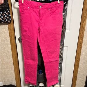 Crown & Ivy Bright Pink Skinny Jeans